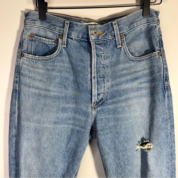 Agolde Jamie High Rise Button Fly Classic Distressed Jeans Dakota Size 25 - Picture 4 of 15